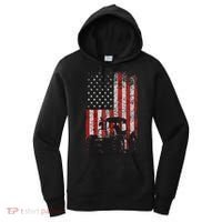 Retro American Flag Tractor Gift  Tractor Farm  Women's Hoodie thumb 0