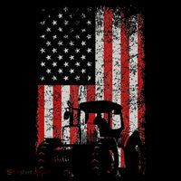 Retro American Flag Tractor Gift  Tractor Farm  Women's Hoodie thumb 2
