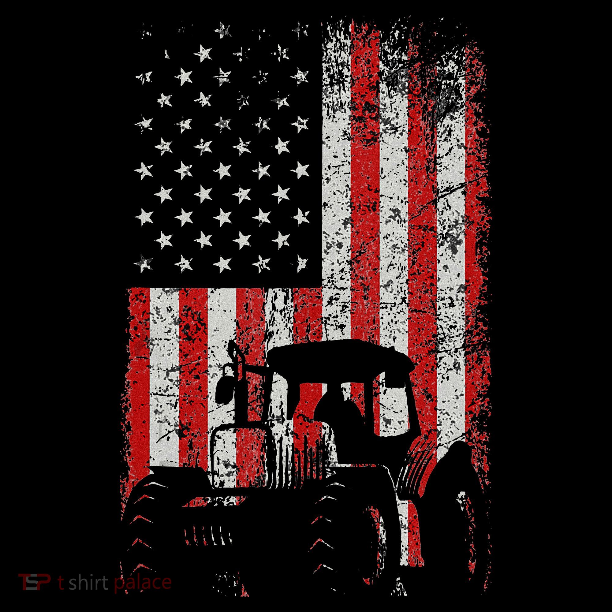 Retro American Flag Tractor Gift  Tractor Farm  Women's Hoodie