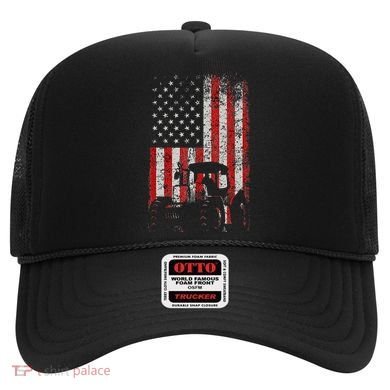 Retro American Flag Tractor Gift  Tractor Farm  Hat