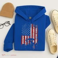 Retro American Flag Tractor Gift  Tractor Farm  Hoodie thumb 4