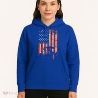 Retro American Flag Tractor Gift  Tractor Farm  Hoodie thumb 5