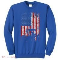 Retro American Flag Tractor Gift  Tractor Farm  Sweatshirt thumb 0