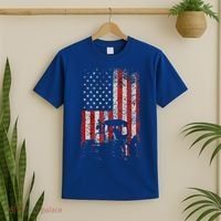 Retro American Flag Tractor Gift  Tractor Farm  T-Shirt thumb 2