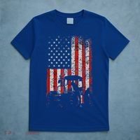 Retro American Flag Tractor Gift  Tractor Farm  T-Shirt thumb 5