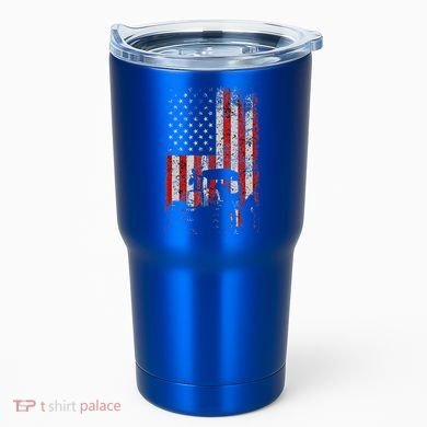 Retro American Flag Tractor Gift  Tractor Farm  Tumbler