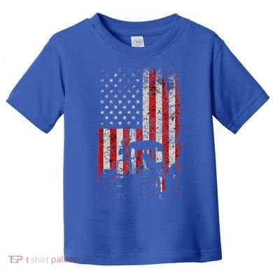 Retro American Flag Tractor Gift  Tractor Farm  Toddler T-Shirt