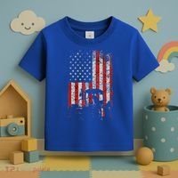 Retro American Flag Tractor Gift  Tractor Farm  Toddler T-Shirt thumb 3