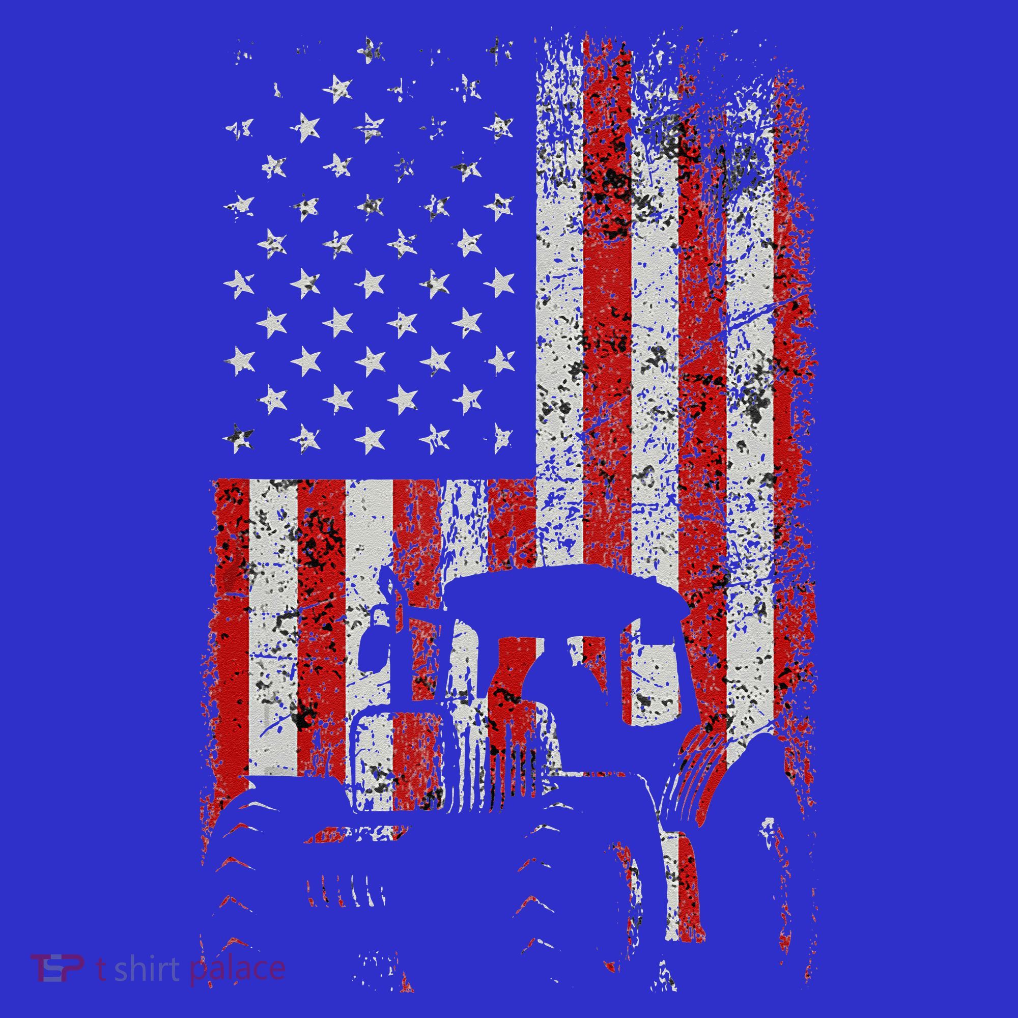 Retro American Flag Tractor Gift  Tractor Farm  Toddler T-Shirt