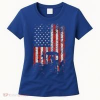Retro American Flag Tractor Gift  Tractor Farm  Women's T-Shirt thumb 0