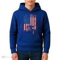 Retro American Flag Tractor Gift  Tractor Farm  Kids Hoodie thumb 4