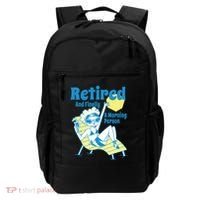 Retired And Finally A Morning Person Gift Backpack thumb 0