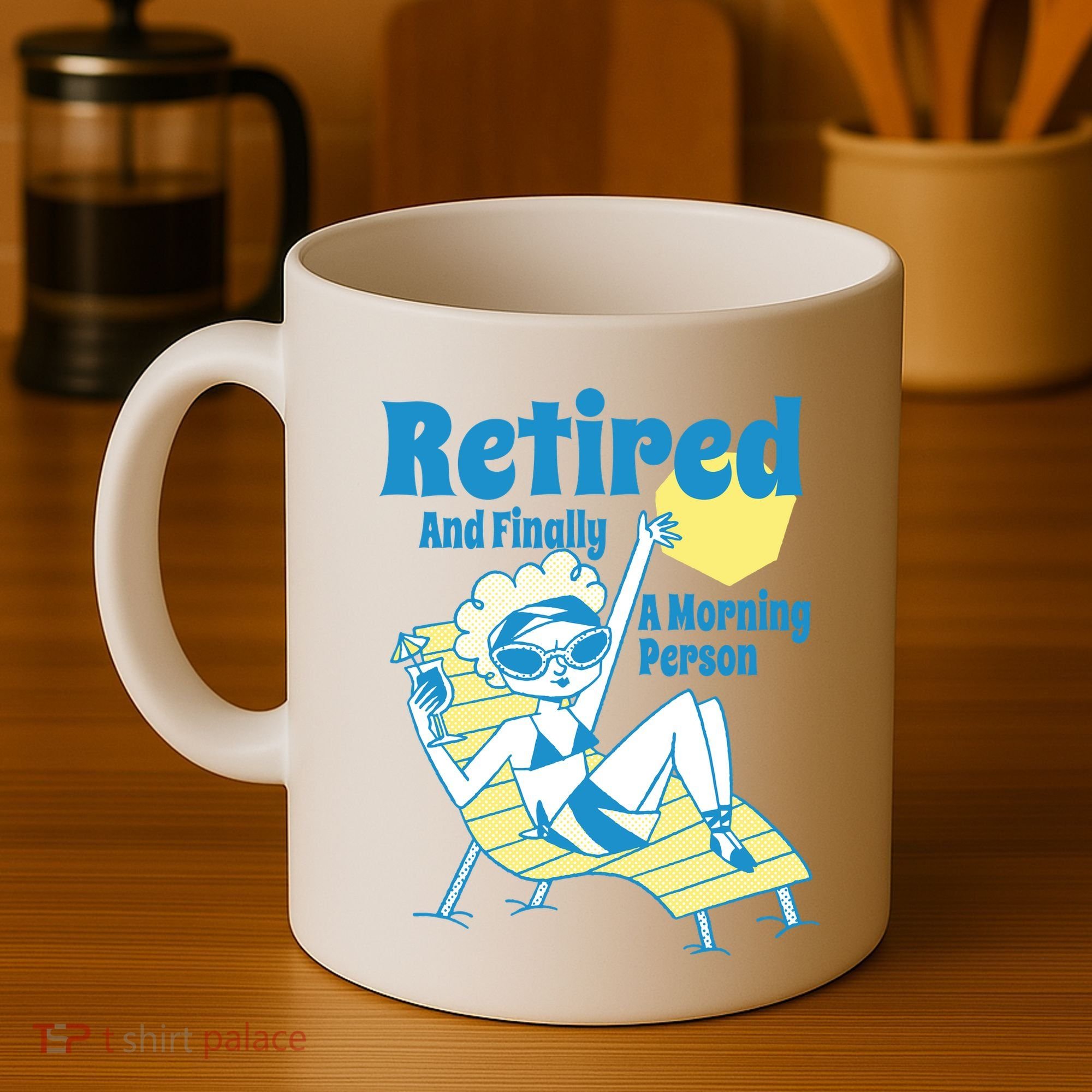 Retired And Finally A Morning Person Gift Coffee Mug