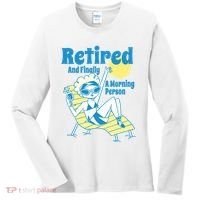Retired And Finally A Morning Person Gift Women's Long Sleeve Shirt thumb 0