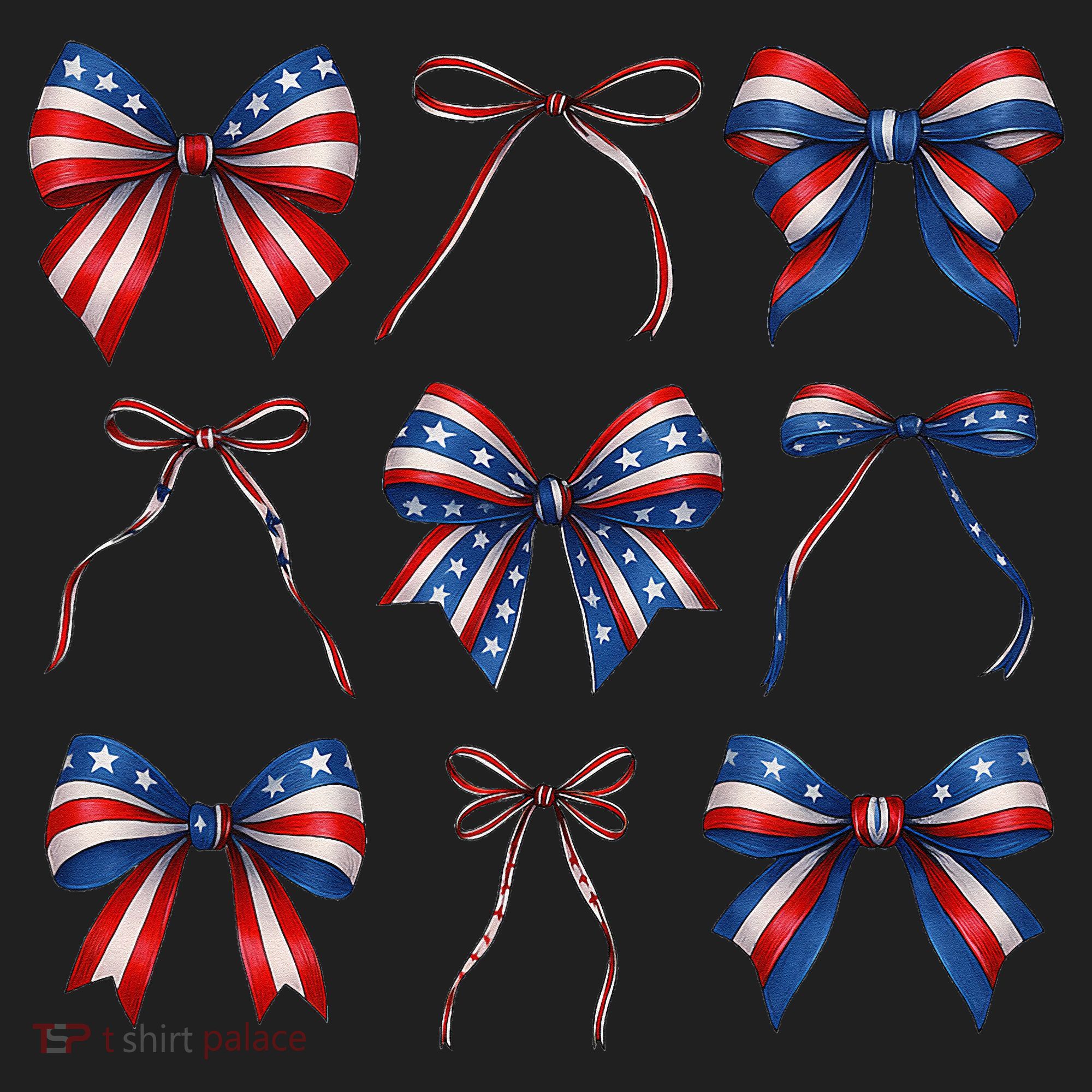 Retro American Flag Coquette Bow Patriotic 4th July Girl Hat