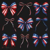 Retro American Flag Coquette Bow Patriotic 4th July Girl Toddler Hoodie thumb 2