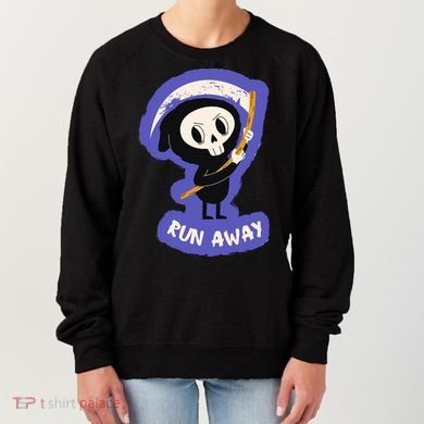 Run Away From The Reaper Cute Grim Reaper Women's Sweatshirt