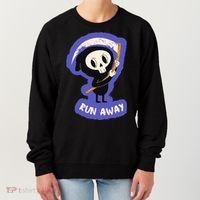 Run Away From The Reaper Cute Grim Reaper Women's Sweatshirt thumb 0