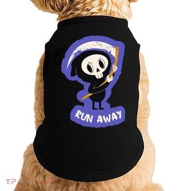 Run Away From The Reaper Cute Grim Reaper Doggie Tank
