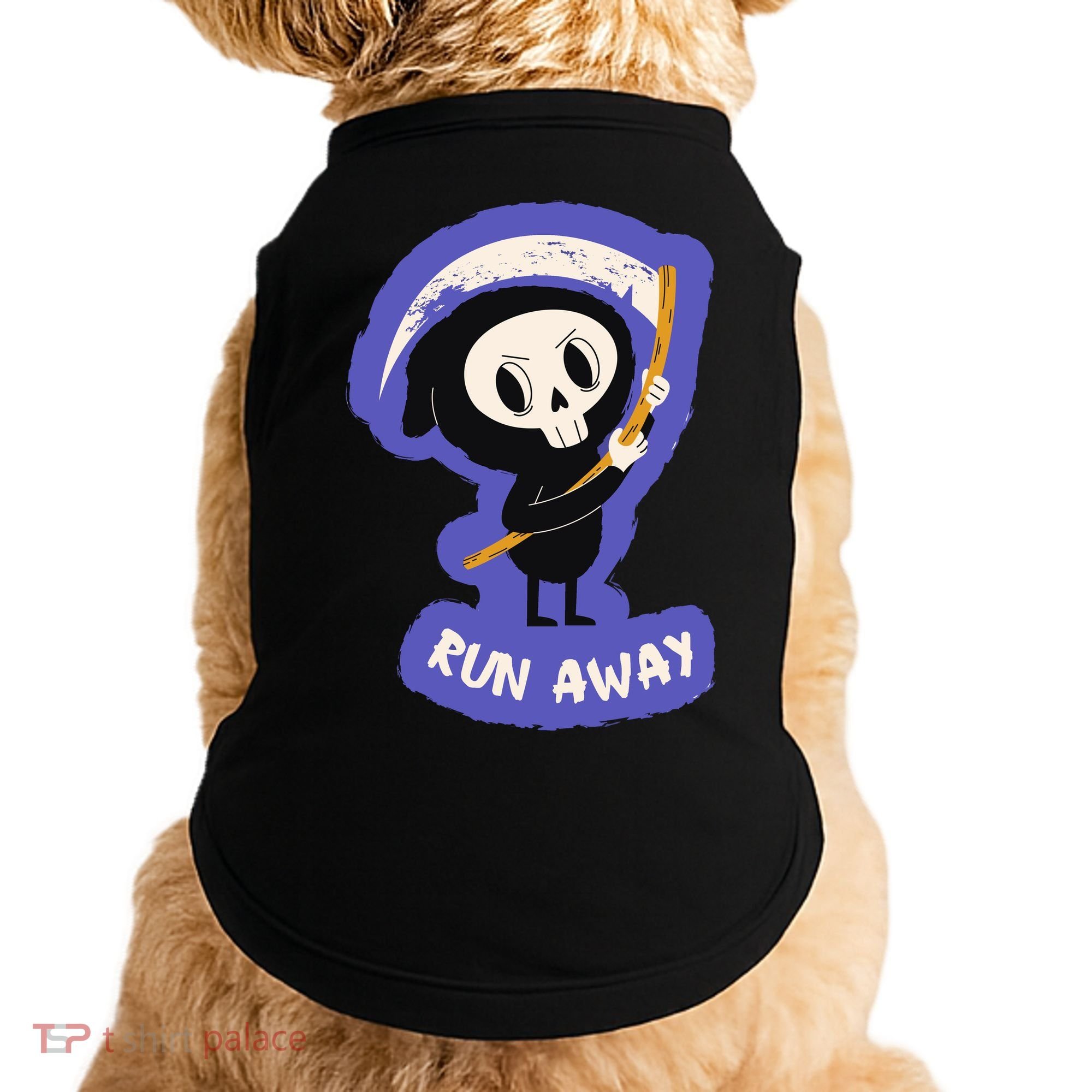 Run Away From The Reaper Cute Grim Reaper Doggie Tank