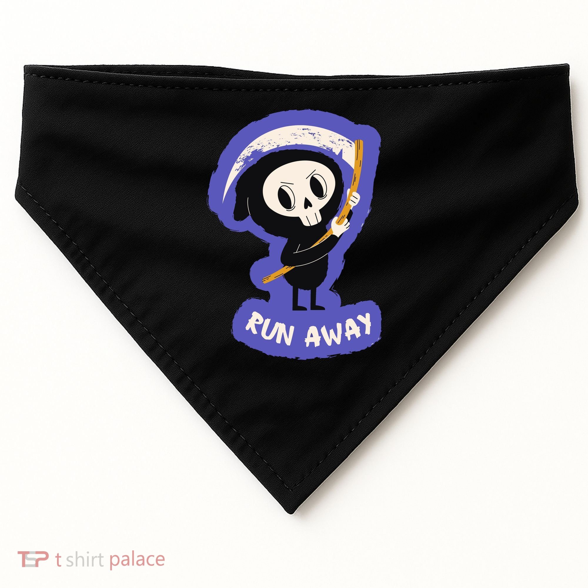 Run Away From The Reaper Cute Grim Reaper USA-Made Doggie Bandana
