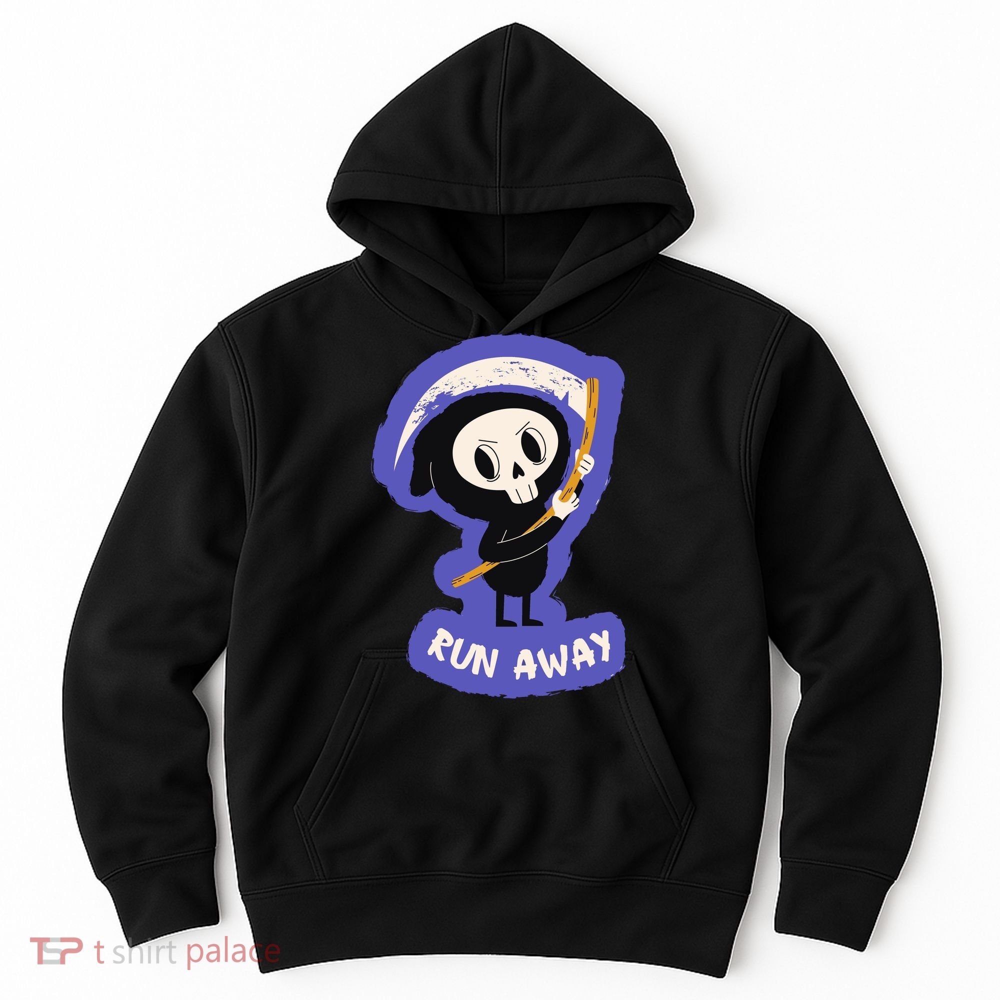 Run Away From The Reaper Cute Grim Reaper Hoodie