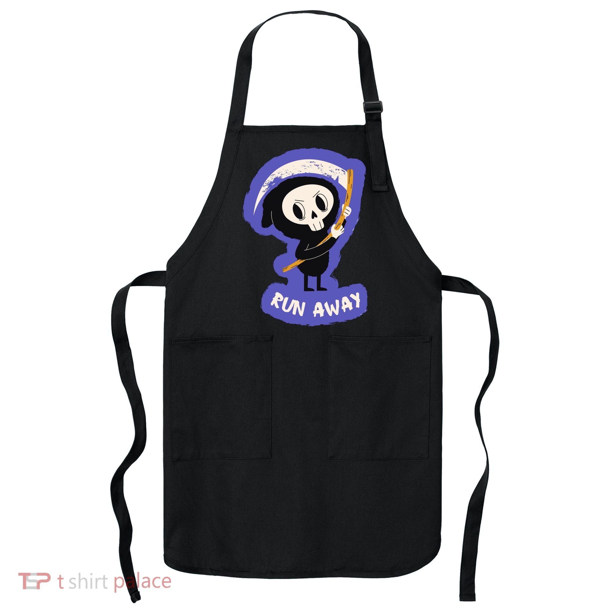 Run Away From The Reaper Cute Grim Reaper Apron