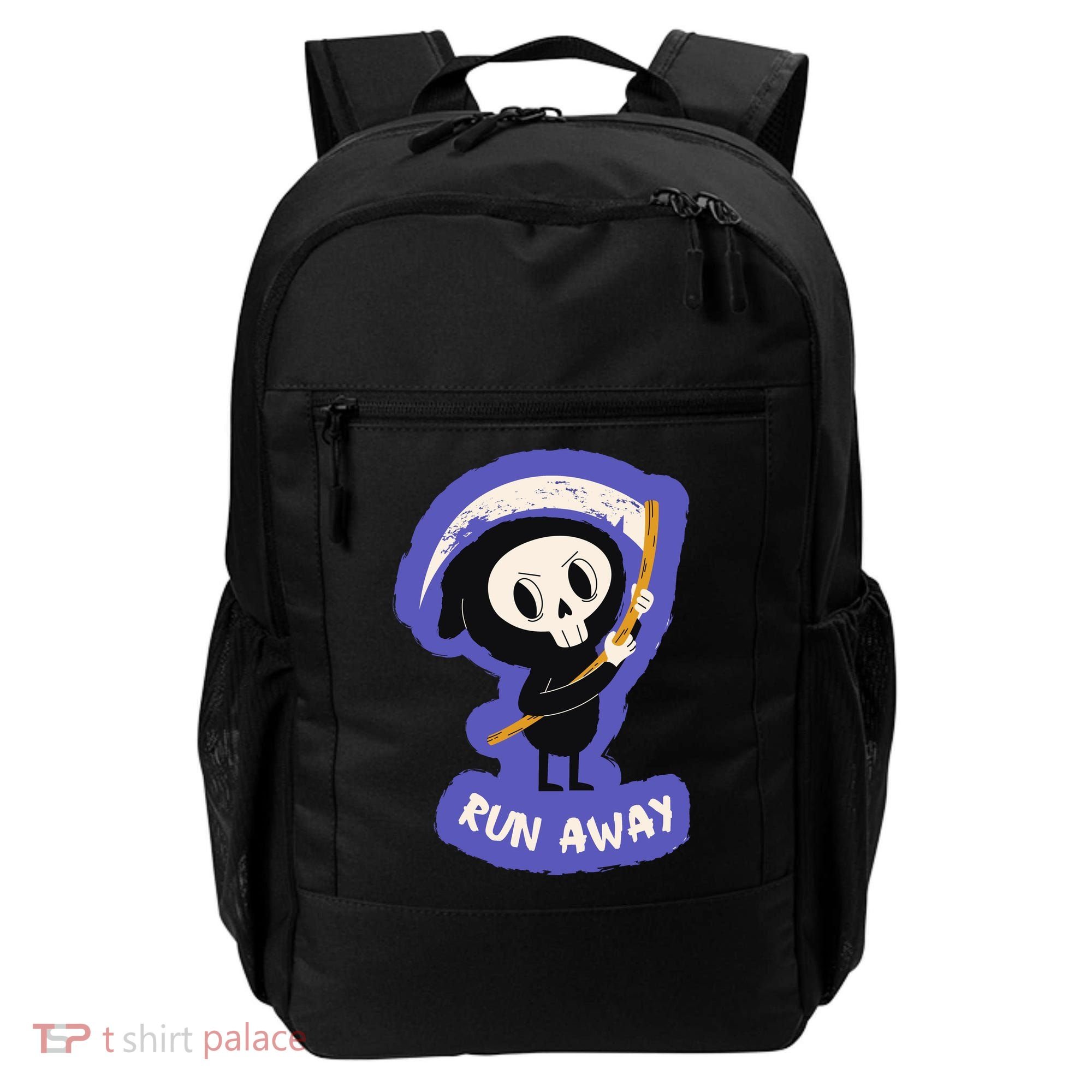 Run Away From The Reaper Cute Grim Reaper Backpack