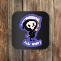 Run Away From The Reaper Cute Grim Reaper Coaster thumb 0
