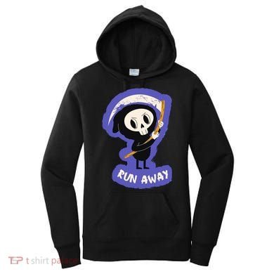 Run Away From The Reaper Cute Grim Reaper Women's Hoodie