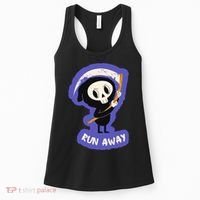 Run Away From The Reaper Cute Grim Reaper Women's Tank Top thumb 0