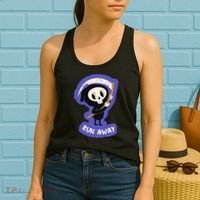 Run Away From The Reaper Cute Grim Reaper Women's Tank Top thumb 2