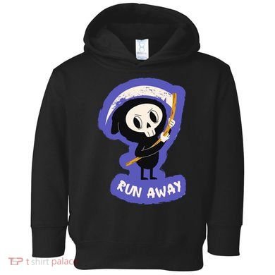 Run Away From The Reaper Cute Grim Reaper Toddler Hoodie