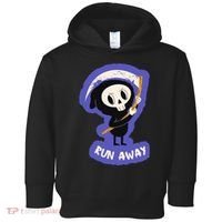 Run Away From The Reaper Cute Grim Reaper Toddler Hoodie thumb 0
