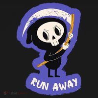Run Away From The Reaper Cute Grim Reaper Toddler Hoodie thumb 2