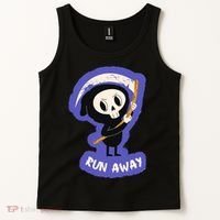 Run Away From The Reaper Cute Grim Reaper Tank Top thumb 2