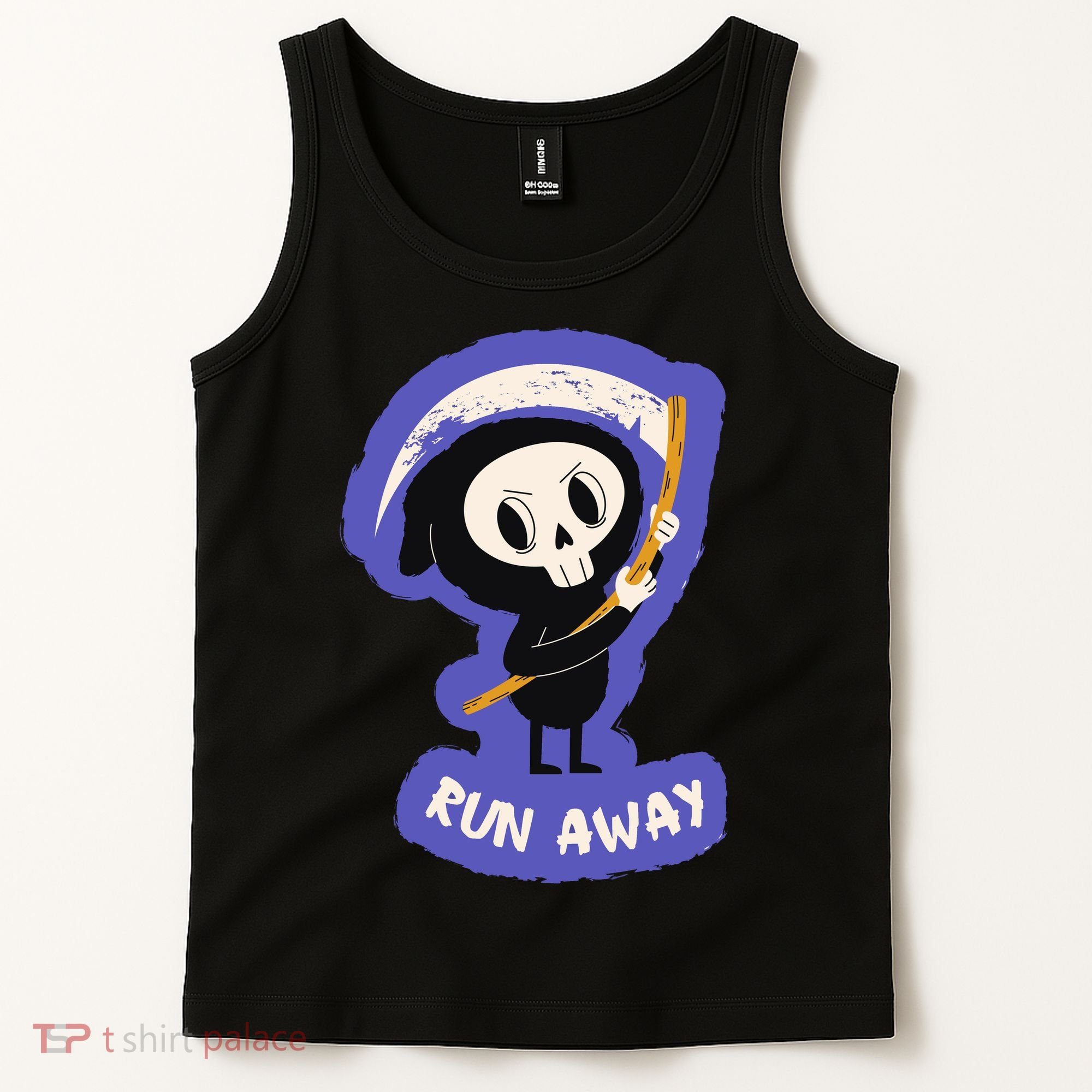 Run Away From The Reaper Cute Grim Reaper Tank Top