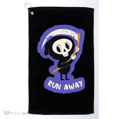 Run Away From The Reaper Cute Grim Reaper Golf Towel