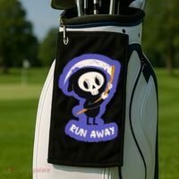 Run Away From The Reaper Cute Grim Reaper Golf Towel thumb 2