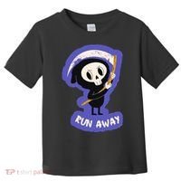 Run Away From The Reaper Cute Grim Reaper Toddler T-Shirt thumb 0