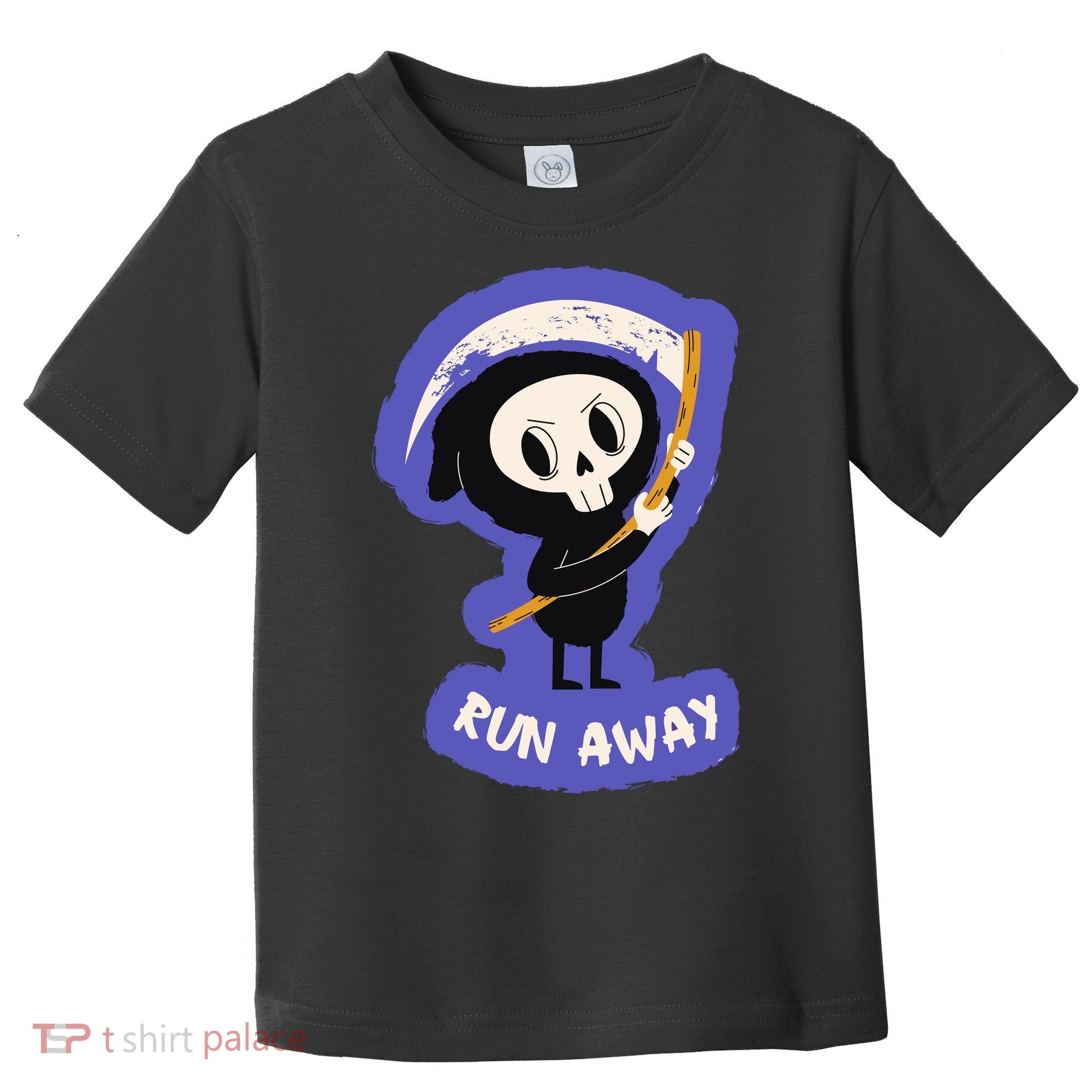 Run Away From The Reaper Cute Grim Reaper Toddler T-Shirt