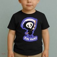 Run Away From The Reaper Cute Grim Reaper Toddler T-Shirt thumb 2