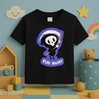 Run Away From The Reaper Cute Grim Reaper Toddler T-Shirt thumb 3