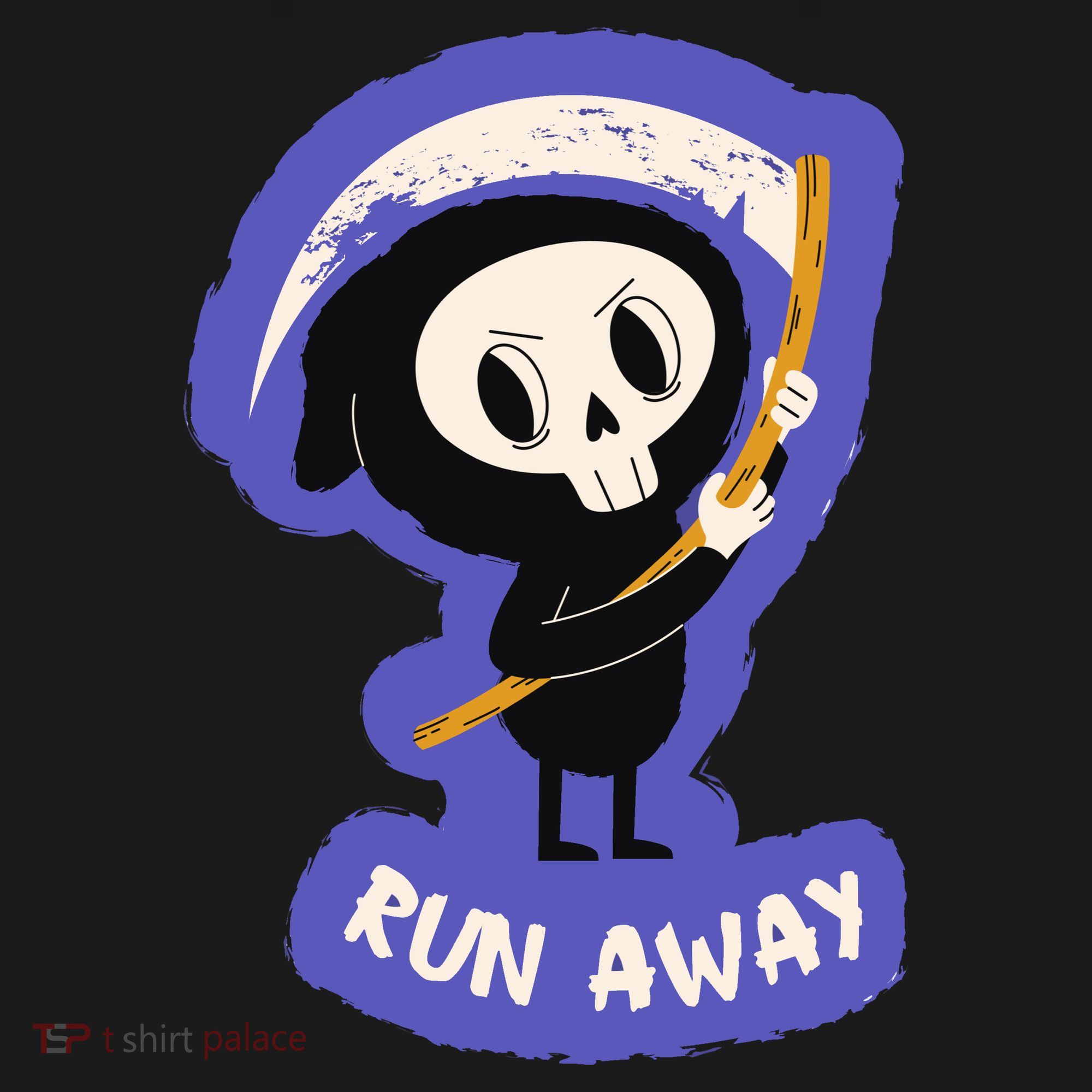 Run Away From The Reaper Cute Grim Reaper Toddler T-Shirt