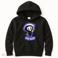 Run Away From The Reaper Cute Grim Reaper Kids Hoodie thumb 0