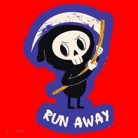 Run Away From The Reaper Cute Grim Reaper Santa Hat thumb 1