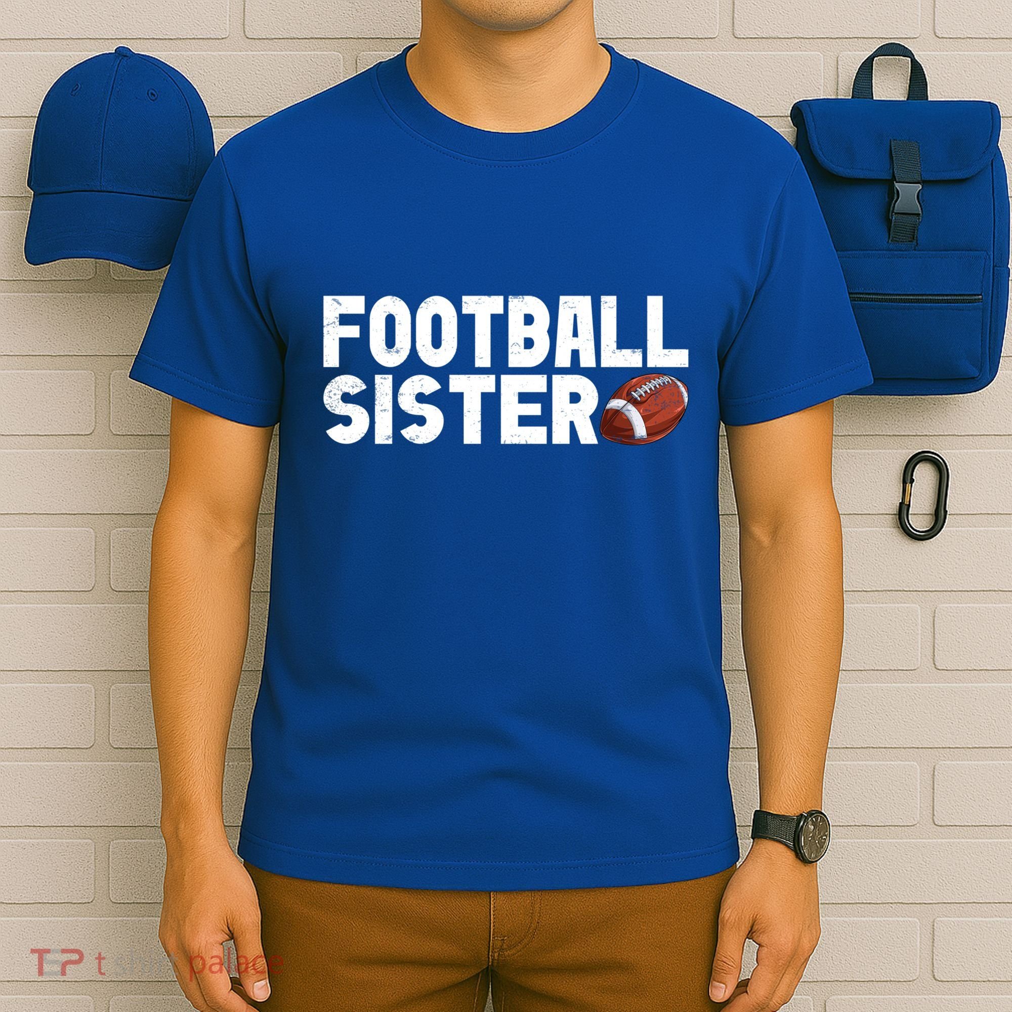 Retro American Football Sis Family Matching Sister Gift T-Shirt