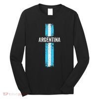 retro Argentina flag Soccer Jersey Argentina Fan Long Sleeve Shirt thumb 0