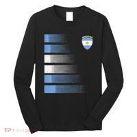 retro Argentina flag Soccer Jersey Argentina Fan Long Sleeve Shirt thumb 0