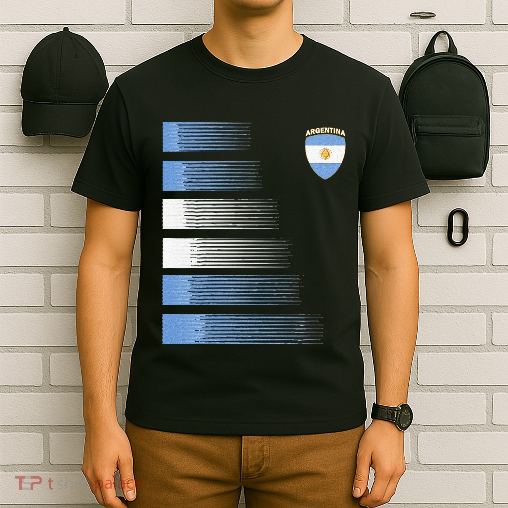 retro Argentina flag Soccer Jersey Argentina Fan T-Shirt